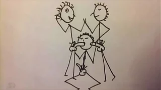 Short stickman animation of a young fit man giving two guys a blowjob fun stop motion cartoon by A55B4Nd1T
